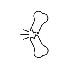Broken bone icon simple black line style.
