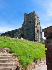Old English Church on  a Hill