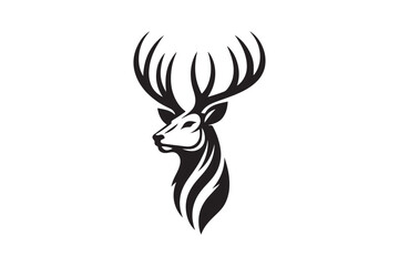 Deer head silhouette vector art illustration