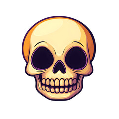 Cute cartoon skull symbol logo icon. The decoration element for Halloween.