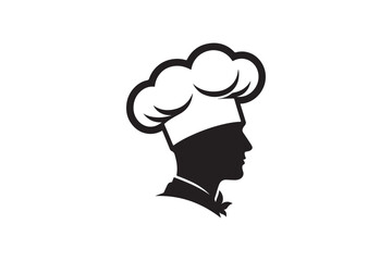 Chef's hat silhouette vector art illustration