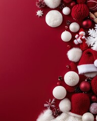 Festive Flat Lay of Assorted Santa-Themed Items