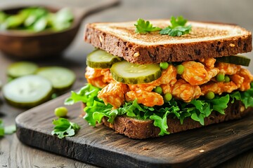 Chicken Salad Sandwich with Pickles and Peas: A Delicious and Easy Lunch Recipe