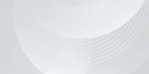 Abstract white glowing geometric lines on gray background. Modern shiny blue circle lines pattern. Futuristic technology concept. Suit for cover,