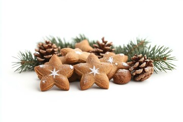 Snowdusted cookies piled high, evoking cozy winter holiday vibes.