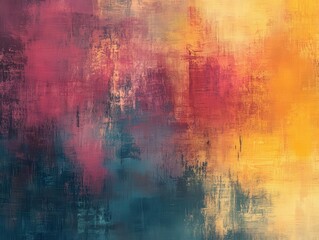 abstract impressionistic artwork in vibrant hues, created with dry brush techniques, showcasing a textured canvas that invites interpretation and emotional connection