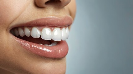 Close-up of a perfect smile showing healthy white teeth