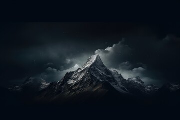 Dark background mountain night sky.