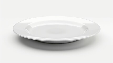White Ceramic Plate on White Background