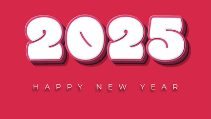 Happy New Year 2025 text design vector, Happy New Year 2025 typography. 3D render of HAPPY NEW YEAR 2022  calligraphy lettering text design