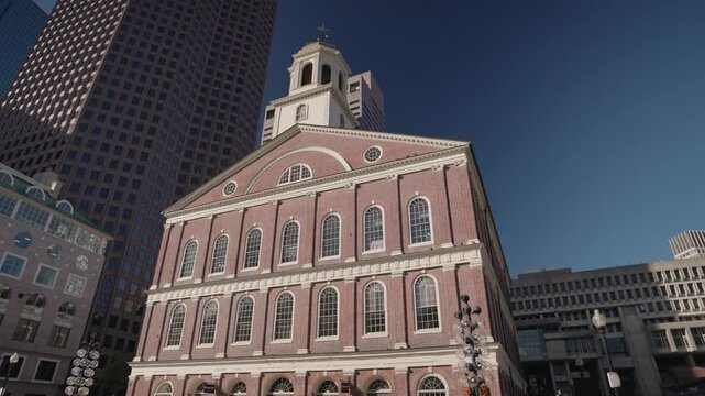 Faneuil Hall is a marketplace and meeting hall located near the waterfront and today's Government Center, in Boston, Massachusetts.