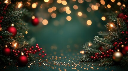 Sparking sequins and garland light, Christmas concept.