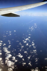 Blick aus einem Flugzeug