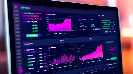 Obraz premium Digital dashboard with return trends, real-time updates