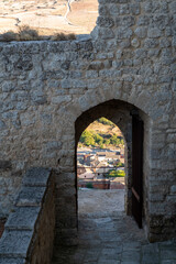 Views from Castrojeriz Castle to the "Carealera plateau" in the Castilla y Leon countryside in Burgos.