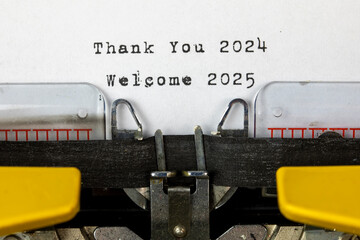 Thank You 2024 , Welcome 2025 , New Year and Christmas Concept	
