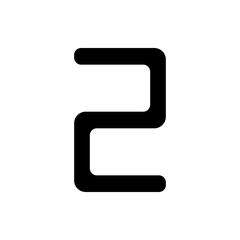 Number two, numeral simple icon vector. Flat design. White background