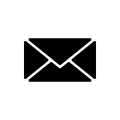 Message envelope simple icon vector. Flat design. White background