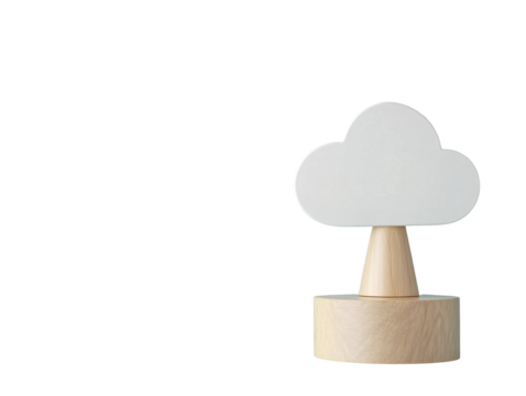 a wooden object with a white cloud on top