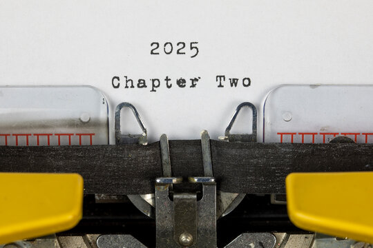old typewriter with text 2025 chapter two	