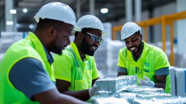 Team inspecting returned goods, quality control, reverse supply chain