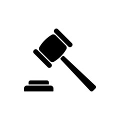 Judge gavel simple icon vector. Flat design. White background