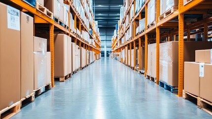 Warehouse section dedicated to returns, organized shelves, reverse logistics management
