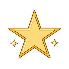 golden star  vector art,  flat illustration golden star icon