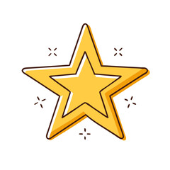 Obraz premium golden star vector art, flat illustration golden star icon