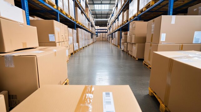 Warehouse with returned goods section, organized inventory, efficient reverse logistics