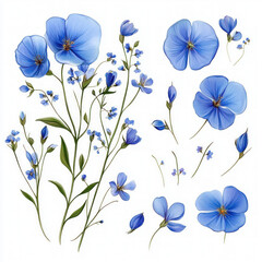 Fototapeta premium Flax Isolated