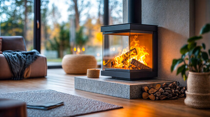 Salon moderne avec un insert