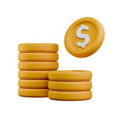 stack of coin 3d illustration