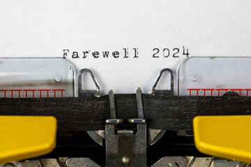 Farewell 2024 written on an old typewriter	