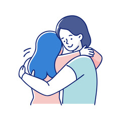 hugs vector art,  flat illustration hug icon