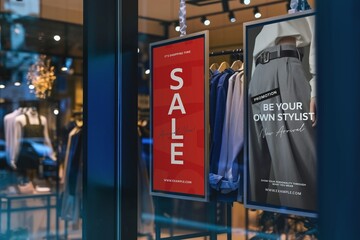 Clothes shop ad in mall