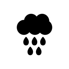 Cloud rain, drops simple icon vector. Flat design. White background
