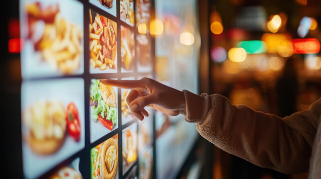 Digital menu selection at fast casual restaurant for easy ordering experience