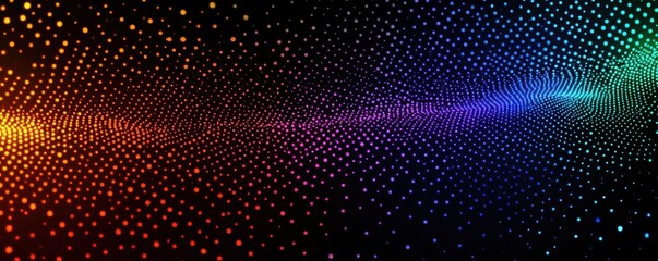 Colorful gradient abstract with rainbow lights on dark background