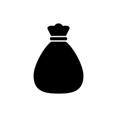 Fototapeta premium Bank bag simple vector icon. Flat design. White background