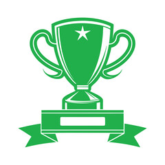 Gold Trophy Cup Icon Vector Illustration - Symbol of Victory, Success, and Achievement for Champion Recognition and Competition