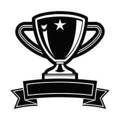 Gold Trophy Cup Icon Vector Illustration - Symbol of Victory, Success, and Achievement for Champion Recognition and Competition