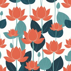 Fototapeta premium Lotus Flower Pattern