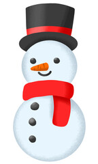 snowman with red scarf