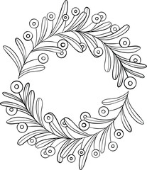 Fototapeta premium Minimalistic floral element. Minimal boho floral frames and bouquets, organic decorative simple minimalistic floral icon. Vector isolated icon on white background