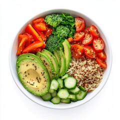 Create a Delicious and Nutritious Quinoa Bowl with Fresh Vegetables and Avocado for Healthy Eating