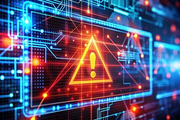 Cybersecurity Breach Alert - System Hacked Digital Interface