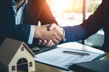 Obraz premium Real Estate Agent contract office hand.