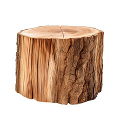 wooden cross section on transparent background, clipping path, png, 