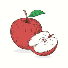 red apple vector illustration. apple fruit icon. red apple isolated on white background.